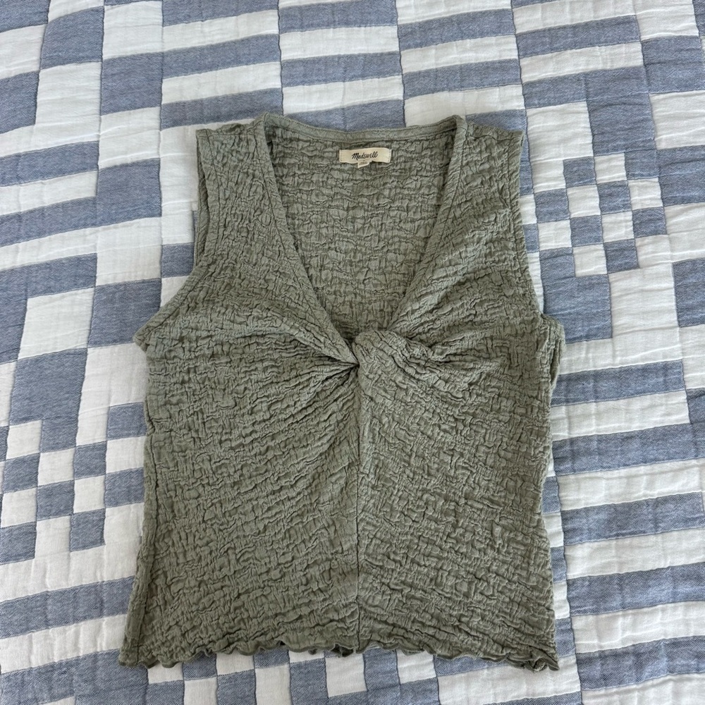 Madewell Green Front Twist Tank Top